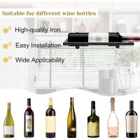 Botelleros metálicos de pared para vino, expositor colgante para botellas de vino, ideal para el hogar, la cocina y la decoración del bar (negro 3) - details 0
