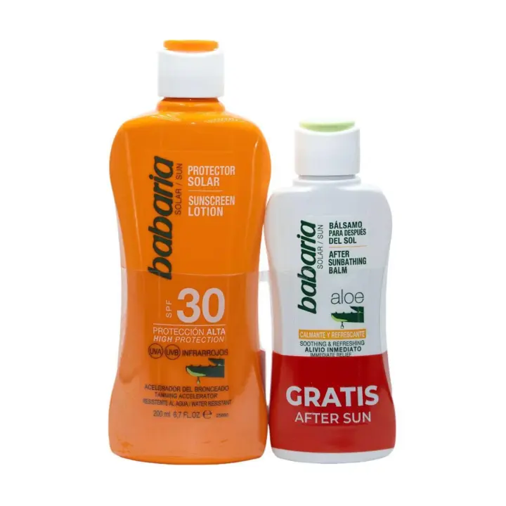 BABARIA ALOE PROTECTOR SOLAR SPF30 200ML + BALSAMO AFTER SUN 1U - 1