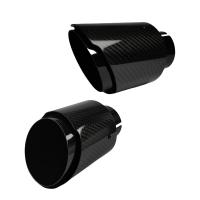 Tubo De Escape Para Coche Universal En Fibra De Carbono Y Acero Inoxidable Negro Brillante Tela Twill Mate Y Liso Tamaño Único - details 3