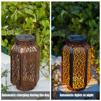 Lámpara Solar LED Retro De Hierro Con Mango Para Decoración De Camino Exterior Luz De Metal Vintage Fuente De Energía Solar - details 6