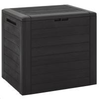 vidaXL Caja de almacenaje de jardín polipropileno 58,5x46x55 cm en color Antracita/Marrón - details 1