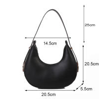 Bolso De Hombro Para Mujer Yogodlns Nueva Primavera Color Sólido Forma De Media Luna Lujo PU Cuero Bolsos Versátiles Con Funda - details 32