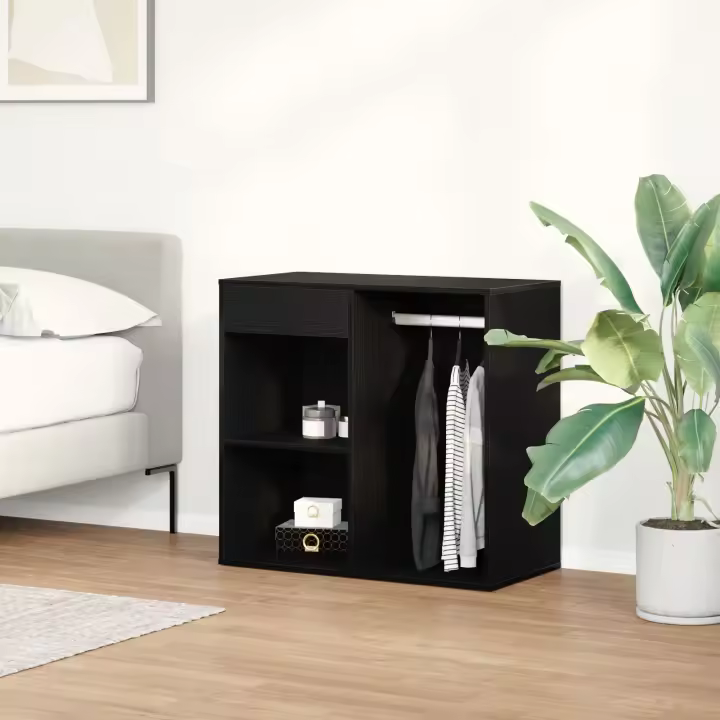 Gabinete Cosmético de Roble Negro vidaXL 80x40x75 cm Hecho de Madera Elaborada - 1