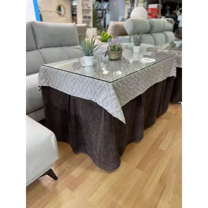Ropa Chenilla Eco 8 Pliegues color Chocolate (incluye tapete) decopaq - 1