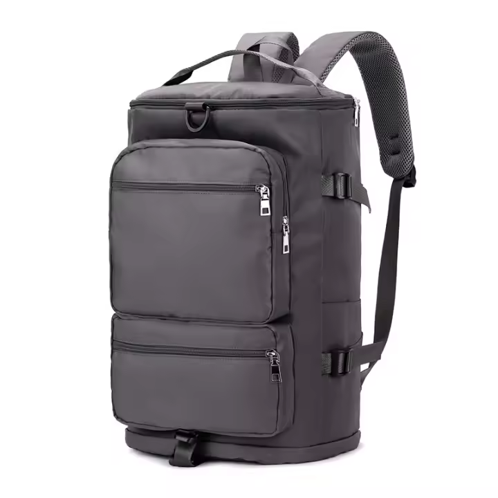 Bolsa de Fitness, Bolsa de Viaje Ligera y portátil para Entrenamiento Deportivo, Bolsa de Natacion para Yoga with separación en seco y Húmedo para Mujer, Mochipa para Hombres, Gris - 1