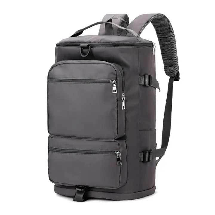 Bolsa de Fitness, Bolsa de Viaje Ligera y portátil para Entrenamiento Deportivo, Bolsa de Natacion para Yoga with separación en seco y Húmedo para Mujer, Mochipa para Hombres, Gris - 1