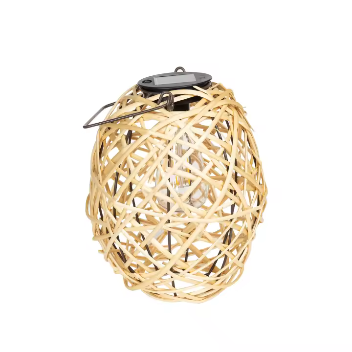 Ledkia Lámpara de Mesa LED Solar Exterior Ratán Baihar Natural - 1