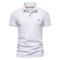 Camiseta POLO informal de negocios de verano para hombre, camiseta de manga corta de algodón con solapa de color sólido para hombre - details 7