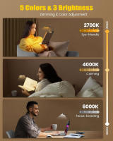 Luz De Lectura LED Tri-Head 51 LEDs Recargable USB Para Leer En Cama Lámpara De Escritorio Portátil Con Clip Flexible En 4 Colores - details 1