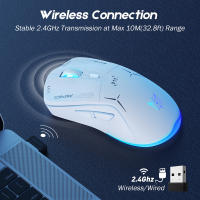 Ratón De Juego ONIKUMA CW917 Blanco Con Efecto De Luz RGB Sin Cable Compatible Con PC Y Portátil Mezcla De Material Lineal Óptico - details 4
