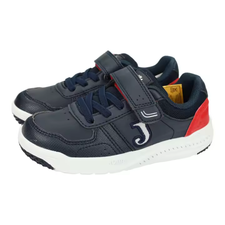 Deportivos marca JOMA para niño en color marino-rojo. Deportivas Joma para niños, color marino y rojo, cierre de velcro y plantilla de piel, ideales para llevar al cole a diario - 1