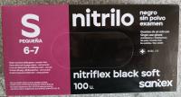 GUANTES DE NITRILO  NEGRO TALLA S CALIDAD 3.5GR SANTEX SIN POLVO  ESTUCHE 100UDS ( sanitario , alimentacion, horeca...) - details 0