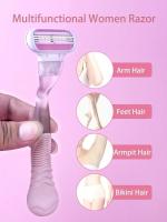 Cuchilla De Afeitar Para Mujer Con 1 Manija Y 4/8 Hojas Cuchillas De Seguridad Para Eliminar Pelo En Rostro Piernas Axilas Y Bikini Compatible Con Venus - details 2