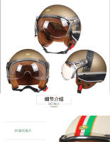 Casco De Motocicleta Retro APROBADO DOT Para Motocross Con Lente 3/4 Chopper Motorbike Helmets Abs Material Hombre - details 7
