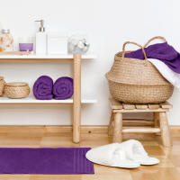 Juego Toallas Baño 500 Gr LISO - Rizo 100% Algodón - Pack 3 Piezas (Tocador+Lavabo+Ducha). Color Morado - Sedalinne - details 3