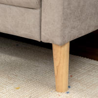 HOMCOM Sofá de 2 Plazas, Tapizado en Microfibra, Sofá Moderno con Patas de Madera, Reposabrazos, para Salón, Dormitorio, Oficina, Sala de Estar, 130x78x85 cm, Crema - details 3