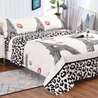 Juego de sábana, para cama 200cm,set de 4 Piezas, 1 encimera , 1 sábana bajera ajustable, 2 fundas de almohada, 100% poliéster, transpirable.CXJF - details 6