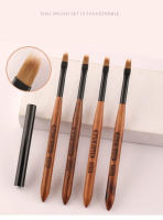 Pincel De Arte Para Uñas Con Mango De Madera Redondo Ombre 1Pc Pincel De Gel UV Polvo De Acrílico Dibujo De Uñas Con Color Gradiente - details 0
