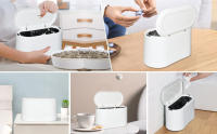 Mini Cubo de Basura con Tapa 2L, Papelera de Plástico Sobremesa para Escritorios, el Tocador, la Encimera, el Baño, la Oficina,  Mesa, Contenedor cubito para Mesa de Trabajo, Cocina, Despacho. 11x13x22cm. - details 1