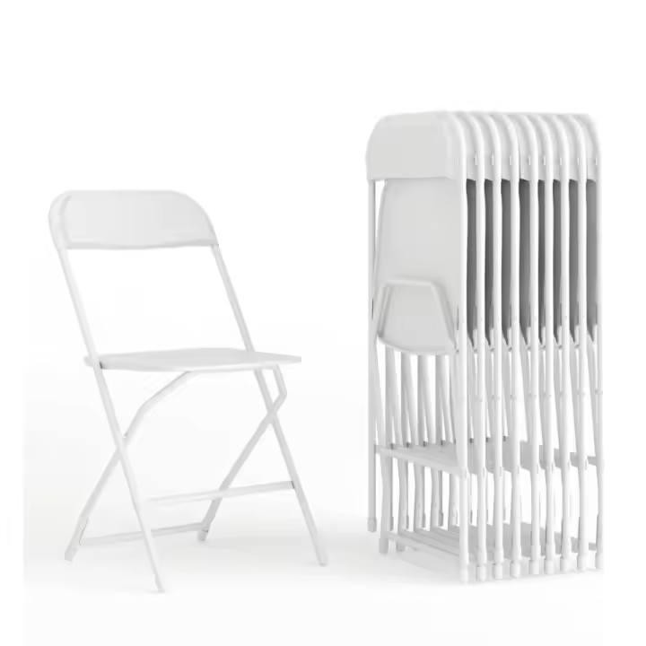 ORION91 Silla Plegable ANDROMEDA Polietileno y Estructura Metálica Color Blanco (44x44x80 cm) Camping Comedor Oficina Salón Teletrabajo Hostelería Restaurante Cocina - SpazioLuzio - 1