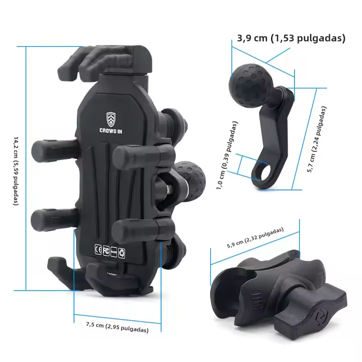 Soporte De Teléfono Móvil Para Motocicleta Con Amortiguador De Vibración Soporte De Rotación Ajustable Para Motorbike Ball Head Mount - 1