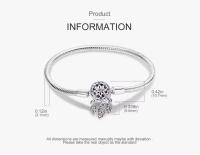 925 Plata esterlina Corazón Mariposa encanto pulsera para las mujeres pulsera de cadena de seguridad para la joyería original del encanto - details 1