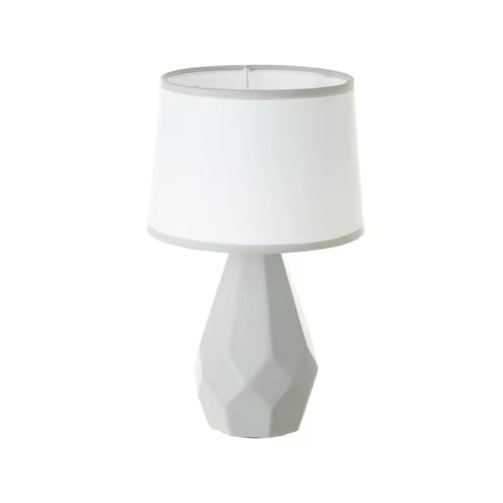 Lola Home Lámpara de mesa diamante de cerámica gris de Ø 20x32 cm - 1