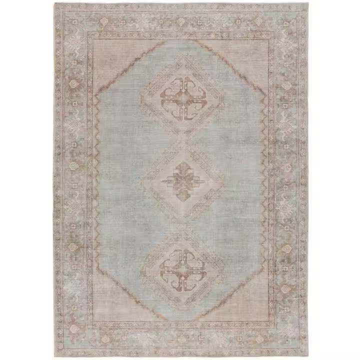 ATTICGO Alfombra de Interior Estilo Mosaico en Beige -  Mandala 5188 | 60X120, 80X150, 120X170, 160X230, 200X290 cm - 1