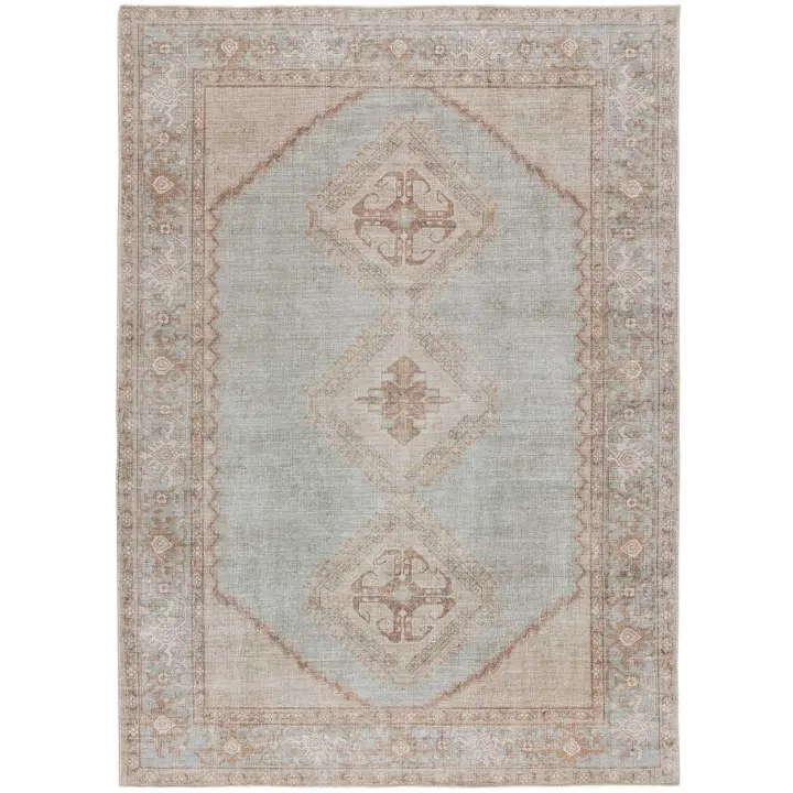 ATTICGO Alfombra de Interior Estilo Mosaico en Beige -  Mandala 5188 | 60X120, 80X150, 120X170, 160X230, 200X290 cm - 1