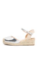 Lyla Wang alpargatas doradas cuñas bajas de esparto con plataforma mujer con plantilla acolchada - details 6