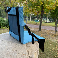 Cojín para acampar al aire libre con dobladillo de almacenamiento, tapete de picnic plegable, cojín para silla de playa y estadio - details 7