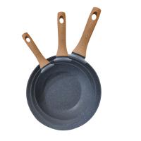 Set de 3 Sartenes 20/24/28cm con Revestimiento Antiadherente a la Piedra Aluminio forjado . Incluye set de cuchillos y set de utensilios de bambu - details 1