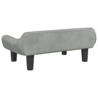vidaXL Cama para perros de terciopelo gris claro 70x40x24 cm - details 4