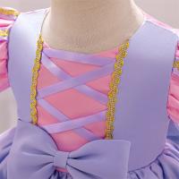 Vestido De Princesa Para Bebés Niñas Estilo Rapunzel Fiesta Dormida Belleza Pequeña Morado Vestido De Noche Con Gran Cisne Y Volumen Para Todas Las Estaciones - details 4
