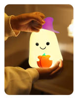 Lámpara De Silicona Suave Para Halloween Decoración De Ambiente De Habitación Fantasma Demonio Kiwi Bird Mago Luz Nocturna LED Recargable Forma De Calabaza - details 44