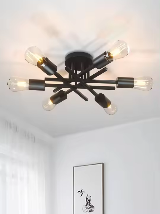 Modern Sputnik Ceilin Ganchero Nordic Semi Montaje En Pared Lámpara Vintage Decoración De Hogar Luz Iluminación Fijación LED - 1
