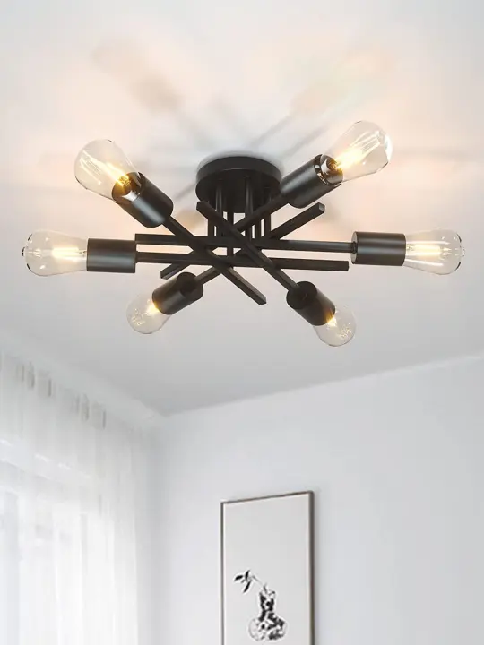 Modern Sputnik Ceilin Ganchero Nordic Semi Montaje En Pared Lámpara Vintage Decoración De Hogar Luz Iluminación Fijación LED - 1