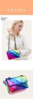 Bolso De Hombro Pequeño Para Mujer En PU Sintético De Color Arcoíris Metálico Con Cadena De Metal Y Cierre Magnético Estilo Diario - details 0