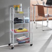 HOGUITA-Carrito Verdulero de Almacenaje para Cocina con Ruedas, Estantería de Metal de 3-4 Niveles, Estantes Multiusos para Cocina y Baño, 37x22x62cm/37x27.5x73.5cm - details 6