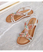 Zapatos de playa con diamantes de imitación 2025, cabeza redonda, tacón plano de alta gama, estilo hueco, cómodos zapatos de mujer para pleno verano - details 31