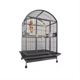 Jaula Sun Parrots Grand Castle para Aves Grandes con Percha y Comederos de Acero Inoxidable - 1