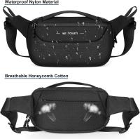 Riñonera Grande Negra para hombre, con Correa ajustable, impermeable, ideal para senderismo, jogging y Viajes. - details 3