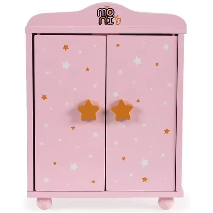 Guarda-roupa em madeira de boneca com 3 cabides Moni - 1