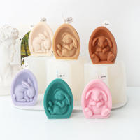 Molde De Cera De Conejo De Pascua En Forma De Huevo Medio De Silicona Alimentaria Para Hacer Sabanas Y Velas Regalo Para Manualidades - details 2