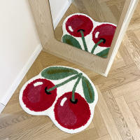 Carpetas De Suelo Suaves Y Rosas Con Diseño De Manzanas Para Decoración De Habitaciones Infantiles Y Salones Alfombra Gruesa Antideslizante Y Resistente Al Agua Para Decoración Del Hogar - details 1