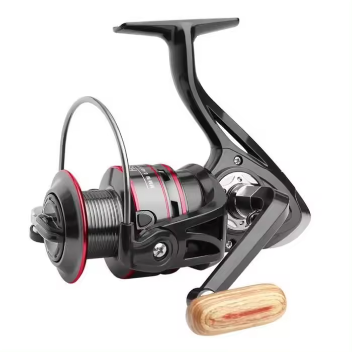 Carrete de Peach HB-4000, 12 rodillos, metal Mango De, color Negro y Rojo, de 220 a 365 G - 1