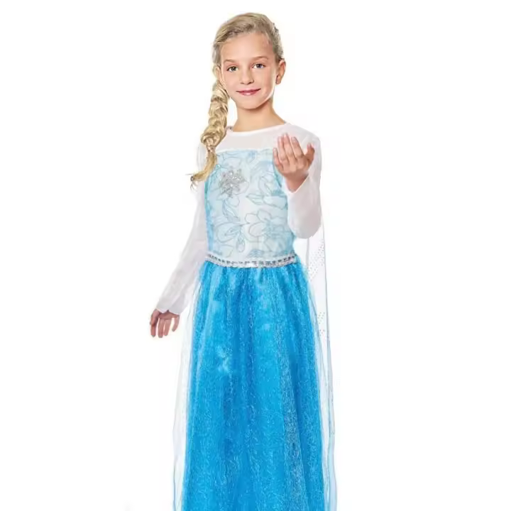 Disfraz de Carnaval halloween de Niño Niña, Vestido de Princesa Azul, Bella Para Niñas Mujer, Vestido de princesa para Fiesta de Noche de Navidad,Cosplay - 1