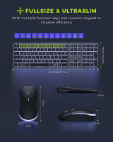 Teclado Y Ratón Inalámbricos Con Iluminación Backlit 2.4G USB Silencioso Teclado Y Ratón Recargable Set De Teclado Y Ratón Slim De Tamaño Completo - details 5