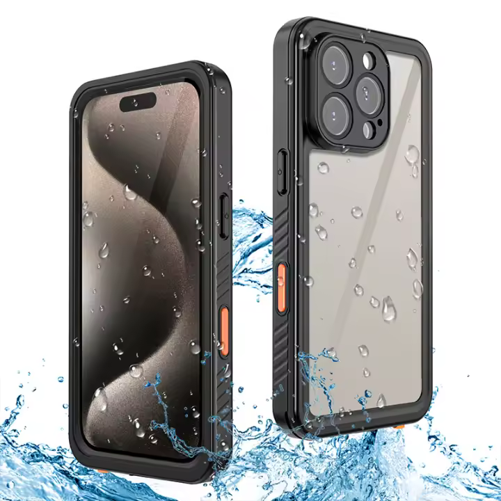 Funda de teléfono impermeable para iPhone 16 Pro Max Plus, Bolsa de Natation a prueba de golpes, parachoques protector, cobertura complete with cubierta de boton - 1