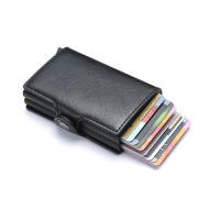 Porta Tarjetas De Crédito De Fibra De Carbono Para Hombres Doble Protección Anti RFID Funda De Monedero Metálico Minimalista Para Negocios Regalo - details 12